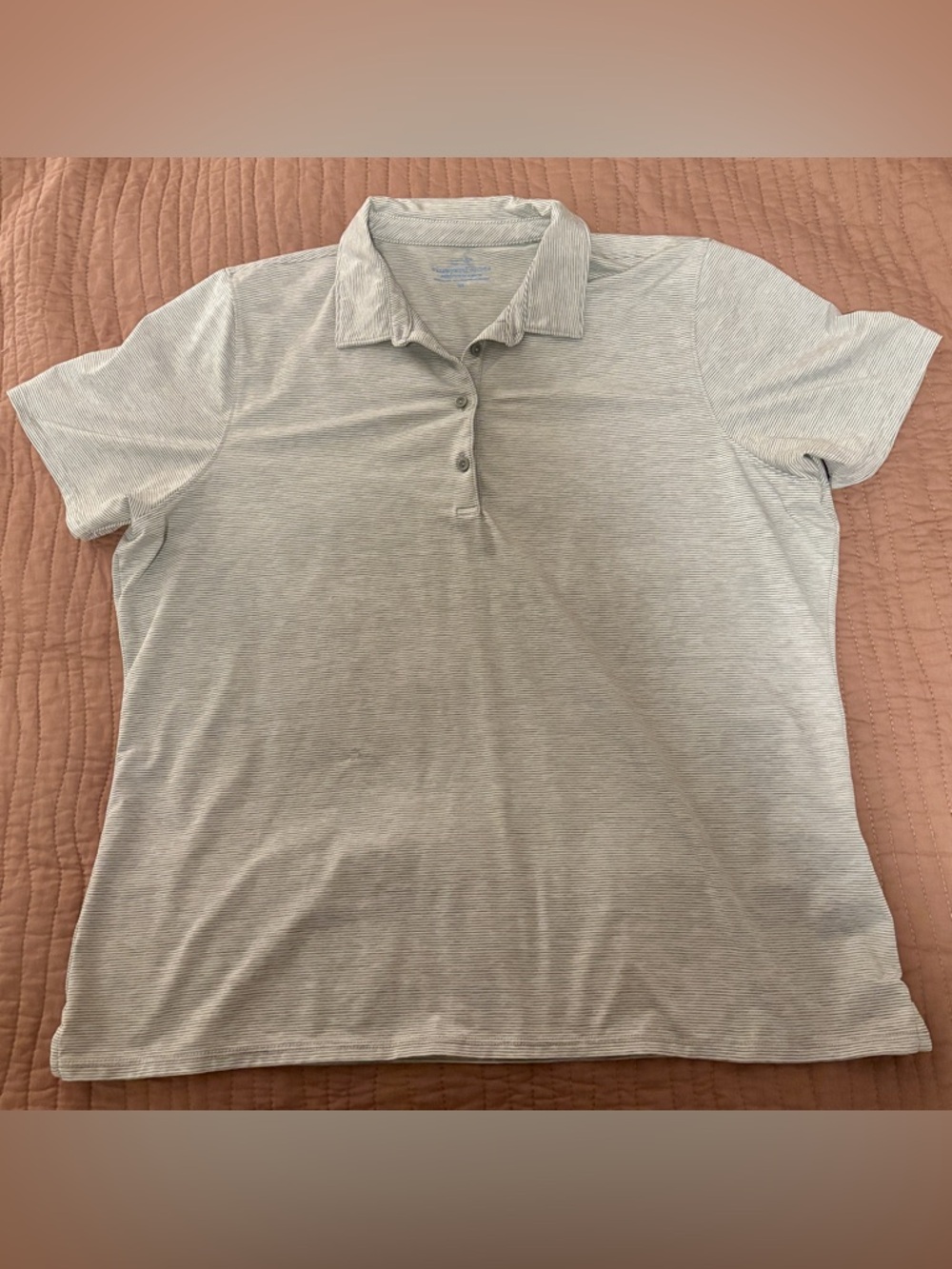 Vineyard Vines Light Gray Striped Polo